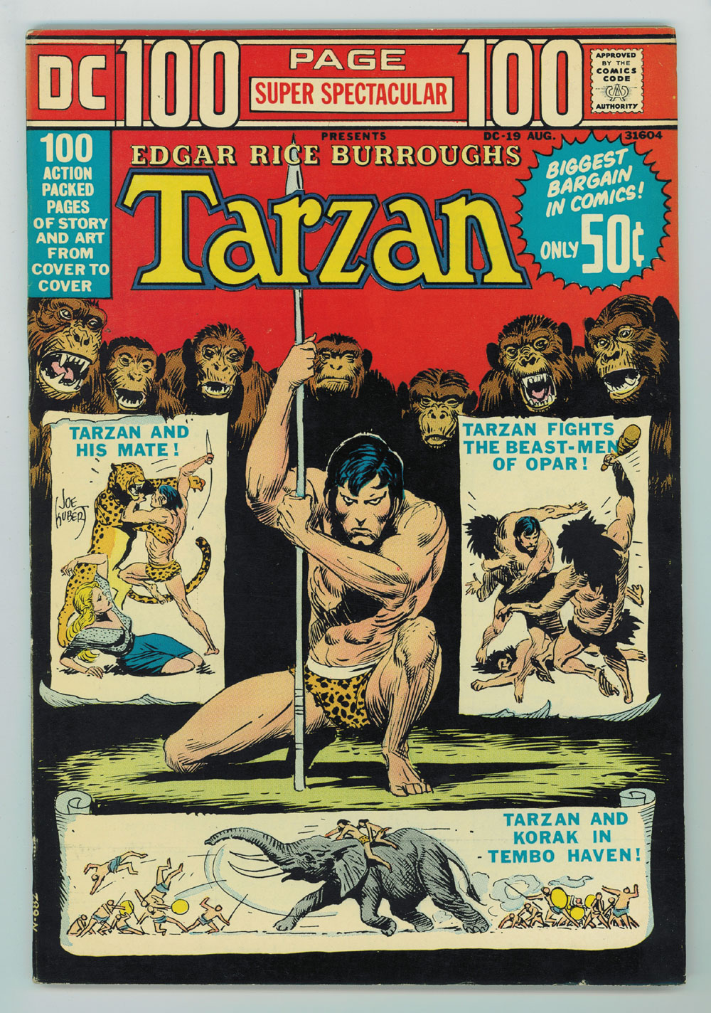 Dc 100 Page Spectacular 19 6 5 Burroughs Tarzan Appearance Ow Pgs 1973 Ebay